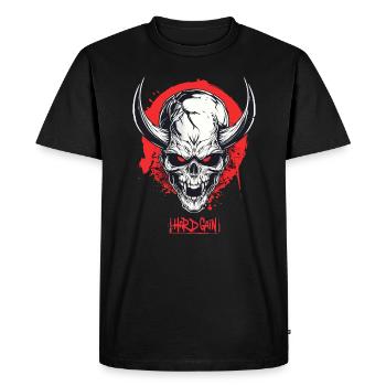 T Shirt Design Hard Gain - Men's Premium Organic T-Shirt - black - Front - Nico (187cm)