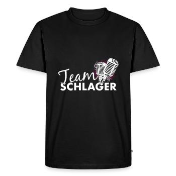 Team Schlager - Men's Premium Organic T-Shirt - black - Front - Nico (187cm)
