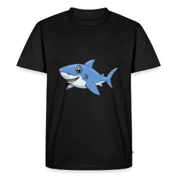 Dessin animé animalier requin - T-shirt Premium bio Homme - noir - Devant - Nico (187cm)