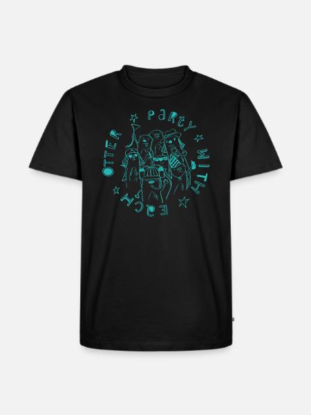 PartyOtter_tuerkies Kopie - Männer Premium Bio T-Shirt - Schwarz