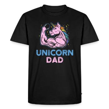 Cadeau de remise en forme papa Licorne Muscles Male Fun - T-shirt Premium bio Homme - noir - Devant - Nico (187cm)
