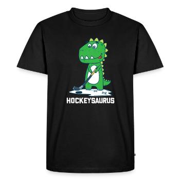 Hockeysaurus Hockey Dino Sport Enfants Cadeau Amusant - T-shirt Premium bio Homme - noir - Devant - Nico (187cm)