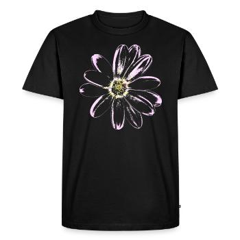 Flower Mallow (Hollow) - FLOWER Floral - Men's Premium Organic T-Shirt - black - Front - Nico (187cm)