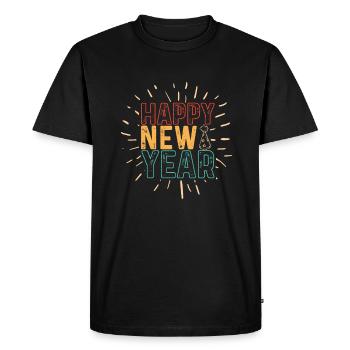 Happy New Year T-Shirt New Year's Eve Funny - T-shirt Premium bio Homme - noir - Devant - Nico (187cm)