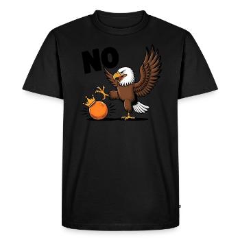 No Kings In America Eagle Orange - Men's Premium Organic T-Shirt - black - Front - Nico (187cm)