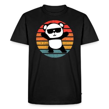 Panda Retro Cool Party Dance Retro Vintage Cadeau - T-shirt Premium bio Homme - noir - Devant - Nico (187cm)
