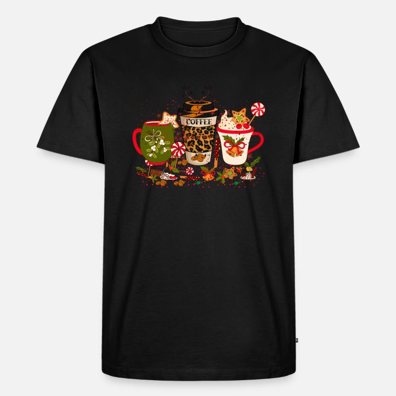 Weihnachtskaffee, Weihnachtsfeier, Weihnachtsstimmung - Männer Premium Bio T-Shirt - Schwarz
