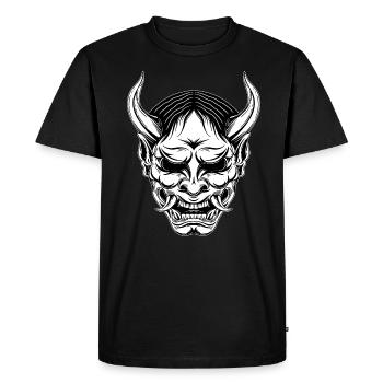 Schädel Skull Horror Japon Halloween Geisha - T-shirt Premium bio Homme - noir - Devant - Nico (187cm)