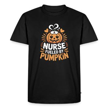 Infirmière alimentée par la citrouille Infirmière aux épices de citrouille - T-shirt Premium bio Homme - noir - Devant - Nico (187cm)