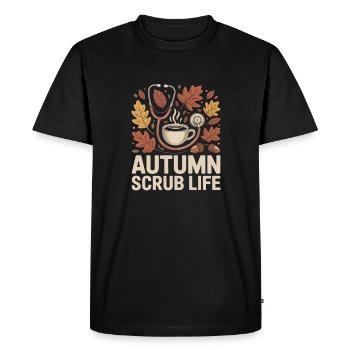 Automne Scrub Life Citrouille Épice Infirmière - T-shirt Premium bio Homme - noir - Devant - Nico (187cm)