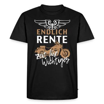 Rentner Rente Ruhestand Motorrad Geschenk Biker - Männer Premium Bio T-Shirt - Schwarz - Vorne - Nico (187cm)