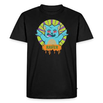 RAVER Chat - T-shirt Premium bio Homme - noir - Devant - Nico (187cm)