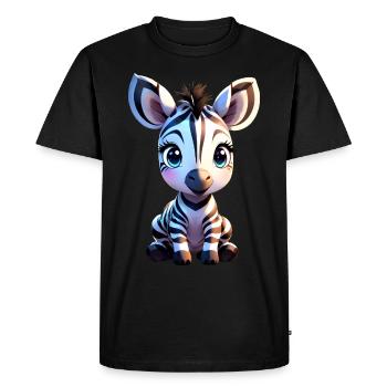 Cute baby zebra isolated - Men's Premium Organic T-Shirt - black - Front - Nico (187cm)