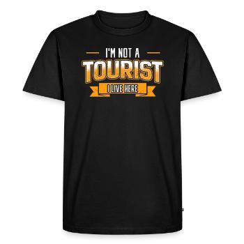 Je ne suis pas un touriste, je vis ici - T-shirt Premium bio Homme - noir - Devant - Nico (187cm)