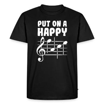 Put On A Happy Face - Men's Premium Organic T-Shirt - black - Front - Nico (187cm)