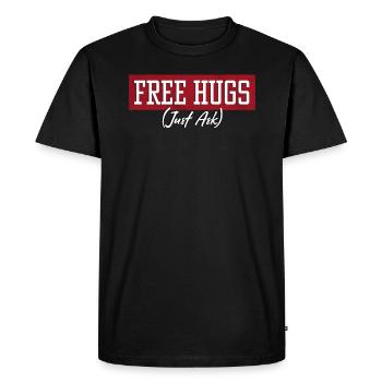 Free Hugs Just Ask - Men's Premium Organic T-Shirt - black - Front - Nico (187cm)