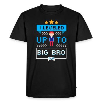 J'ai nivelé jusqu'à Big Bro - T-shirt Premium bio Homme - noir - Devant - Nico (187cm)