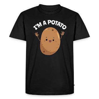 Je suis une pomme de terre - T-shirt Premium bio Homme - noir - Devant - Nico (187cm)