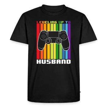 Mettre à niveau son mari - T-shirt Premium bio Homme - noir - Devant - Nico (187cm)