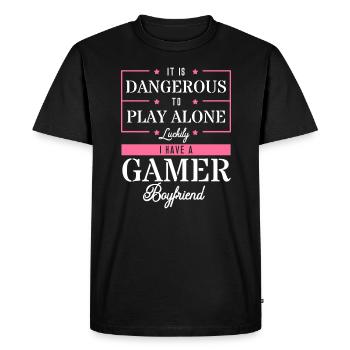 J'ai une petite amie gamer - T-shirt Premium bio Homme - noir - Devant - Nico (187cm)