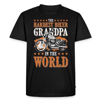 Grand-père de motard moto - T-shirt Premium bio Homme - noir - Devant - Nico (187cm)