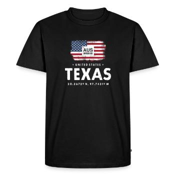 AUSTIN TEXAS AIRPORT CODE ÉTATS-UNIS CADEAU DE DRAPEAU - T-shirt Premium bio Homme - noir - Devant - Nico (187cm)