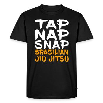 Appuyez sur Nap Snap Jiu Jitsu brésilien - T-shirt Premium bio Homme - noir - Devant - Nico (187cm)