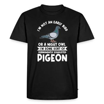 Je ne suis pas un lève-tôt ou un oiseau de nuit - T-shirt Premium bio Homme - noir - Devant - Nico (187cm)