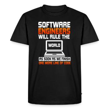 Software Engineers Will Rule - Men's Premium Organic T-Shirt - black - Front - Nico (187cm)