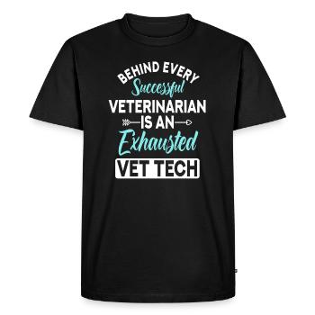An Exhausted Vet Tech - Men's Premium Organic T-Shirt - black - Front - Nico (187cm)