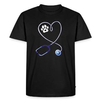 Vet Tech Stethoscope - Men's Premium Organic T-Shirt - black - Front - Nico (187cm)