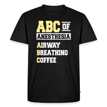 ABC de l’anesthésie - T-shirt Premium bio Homme - noir - Devant - Nico (187cm)