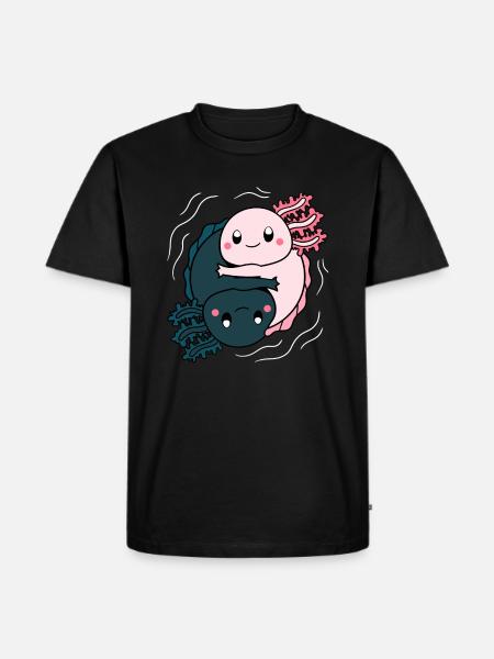 Axolotl Yinyang - Men's Premium Organic T-Shirt - black