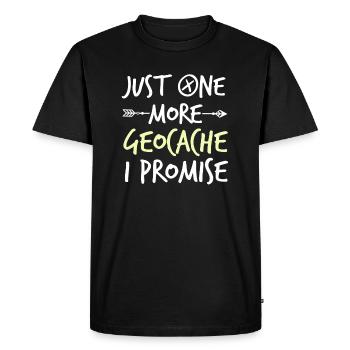 Juste une géocache de plus que je promets - T-shirt Premium bio Homme - noir - Devant - Nico (187cm)