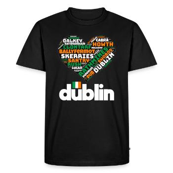 Dublin - T-shirt Premium bio Homme - noir - Devant - Nico (187cm)
