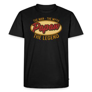 Papa Grand-père Idée Cadeau Papaw Dire Humour Père - T-shirt Premium bio Homme - noir - Devant - Nico (187cm)