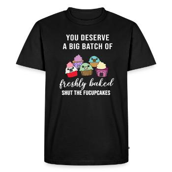 Ferme les fucupcakes - T-shirt Premium bio Homme - noir - Devant - Nico (187cm)