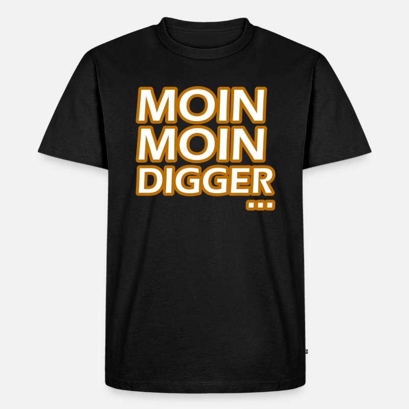 Moin Moin Digger - Männer Premium Bio T-Shirt - Schwarz