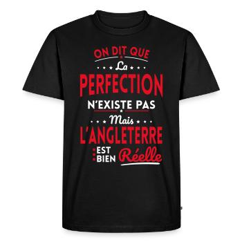 Perfection n'existe pas l'Angleterre bien Réelle - T-shirt Premium bio Homme - noir - Devant - Nico (187cm)