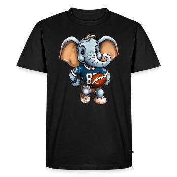 Elephant Rugby / Rugby Player Elephant - Men's Premium Organic T-Shirt - black - Front - Nico (187cm)
