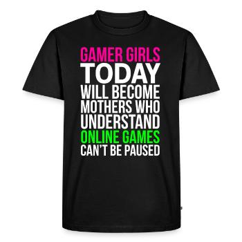 Jeux en ligne Funny Gamer Girls T-shirt - T-shirt Premium bio Homme - noir - Devant - Nico (187cm)