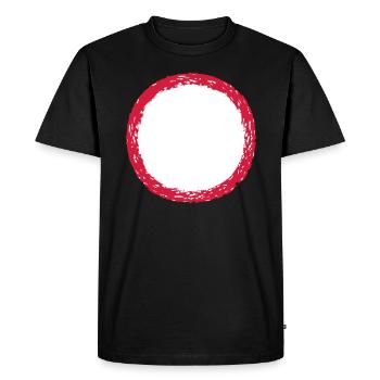 fissures rond cercle anneau rond bande ligne poutres u - T-shirt Premium bio Homme - noir - Devant - Nico (187cm)