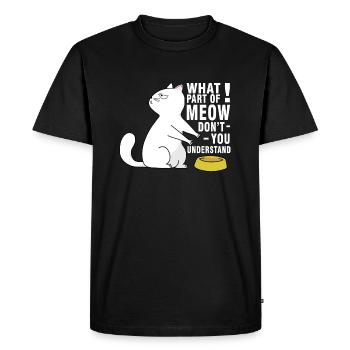 Chat affamé - T-shirt Premium bio Homme - noir - Devant - Nico (187cm)