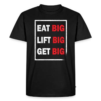 Eating body building fitness training sport workout - Men's Premium Organic T-Shirt - black - Front - Nico (187cm)