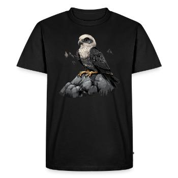 Oiseau faucon Oiseau de proie - T-shirt Premium bio Homme - noir - Devant - Nico (187cm)