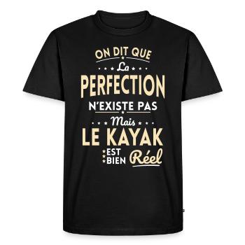 La Perfection n'existe pas le Kayak est bien Réel - T-shirt Premium bio Homme - noir - Devant - Nico (187cm)