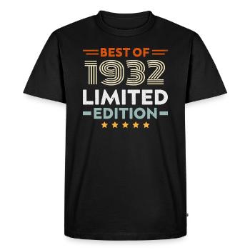 Retro 1932 Vintage Cadeau 92e Anniversaire 92 Ans - T-shirt Premium bio Homme - noir - Devant - Nico (187cm)