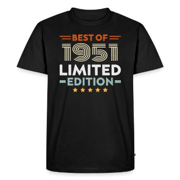Retro 1951 Vintage Cadeau 73e Anniversaire 73 Ans - T-shirt Premium bio Homme - noir - Devant - Nico (187cm)