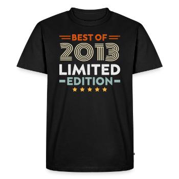 Retro 2013 Vintage Cadeau 11e Anniversaire 11 Ans - T-shirt Premium bio Homme - noir - Devant - Nico (187cm)