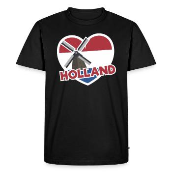 Graphique du drapeau de la Hollande - T-shirt Premium bio Homme - noir - Devant - Nico (187cm)